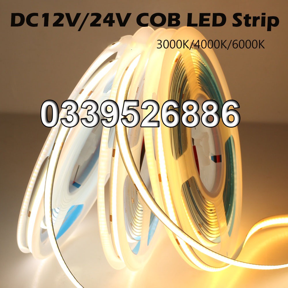 Cuộn led COB 12v 5m siêu sáng, led dán COB (chưa kèm nguồn) | Shopee ...