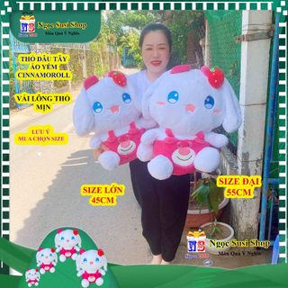 GẤU BÔNG CON THỎ CINNAMOROLL DÂU TÂY ÁO YẾM SIÊU CƯNG ĐẸP NHƯ ẢNH - MUA CHỌN SIZE đồ chơi doll toy búp bê [NGỌC SUSI]