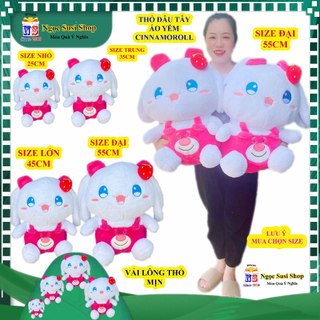 THÚ NHỒI BÔNG CON THỎ DÂU TÂY ÁO YẾM CINNAMOROLL VẢI LÔNG THỎ XÙ MỊN SIÊU ĐẸP - MUA CHỌN SIZE [NGỌC SUSI]