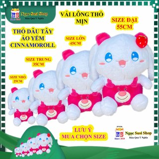 GẤU BÔNG CON THỎ CINNAMOROLL DÂU TÂY ÁO YẾM SIÊU CƯNG ĐẸP NHƯ ẢNH - MUA CHỌN SIZE đồ chơi doll toy búp bê [NGỌC SUSI]