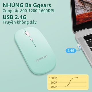 Chuột không dây 2 trong 1 Goojodoq Dual Mode 2.4Ghz Wireless Bluetooth 2 In 1 Cordless Mouse Bảo mật chính hãng