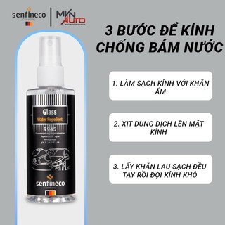 Bình xịt nano chống bám nước kính ô tô Senfineco 9945 Glass Water Repelent dung tích 100ml - Mvn Auto