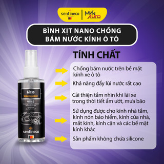 Bình xịt nano chống bám nước kính ô tô Senfineco 9945 Glass Water Repelent dung tích 100ml - Mvn Auto