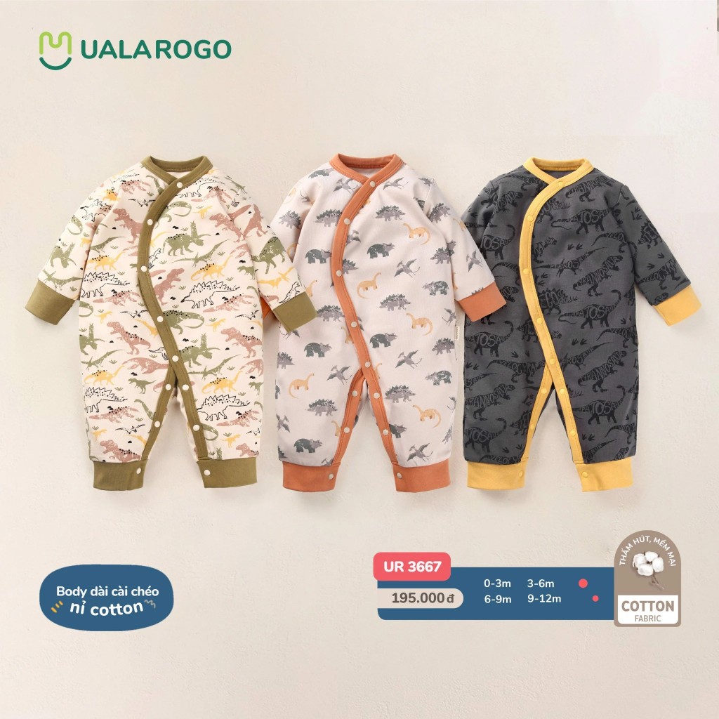 [CHÍNH HÃNG] Body sơ sinh dài tay cài chéo chất liệu nỉ cotton Uala ...
