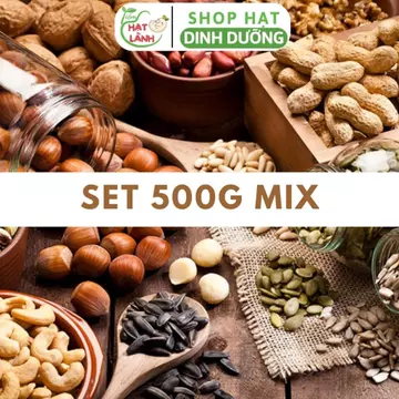 Set hạt dinh dưỡng mix làm sữa, ăn dặm, nguyên liệu làm ngũ cốc gói 500g (Hạt sống) - Tiệm hạt lành