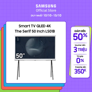 [Shopee voucher ELSAMCE15A giảm 15% CAP 3TR] Smart Tivi QLED The Serif Samsung 50 inch QA50LS01BBKXXV - Xanh