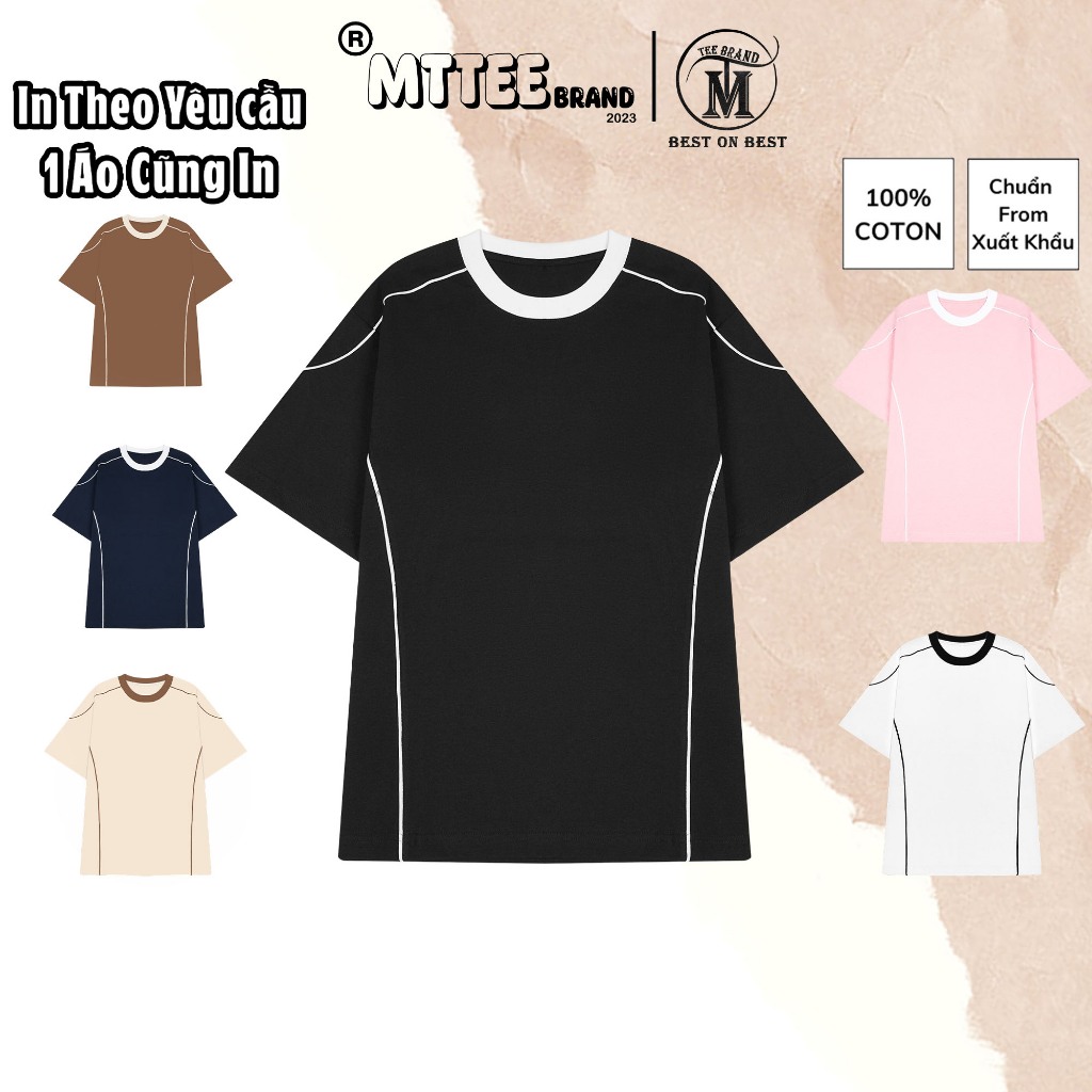 [Nhận in theo yêu cầu] Áo Thun Raglan 2 Sọc Mẫu Trơn 6 màu cotton 100% ...