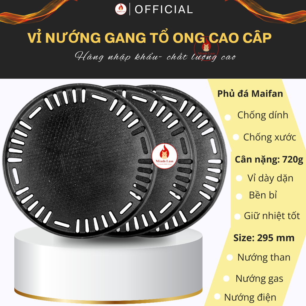 Vỉ nướng gang họa tiết tổ ong chống dính cao cấp | Shopee Việt Nam