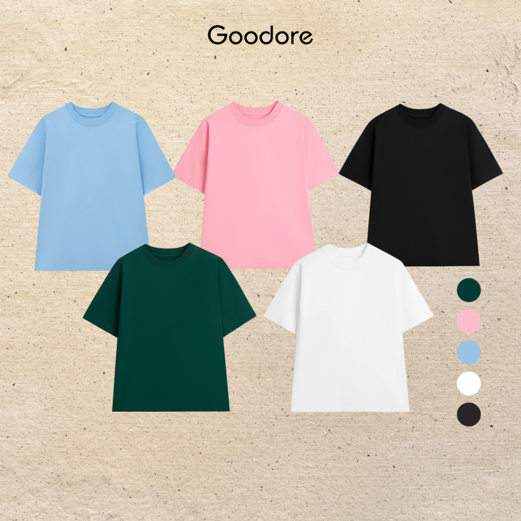 Áo thun cotton trơn unisex nam nữ Goodore thoáng mát năng động Form Oversize