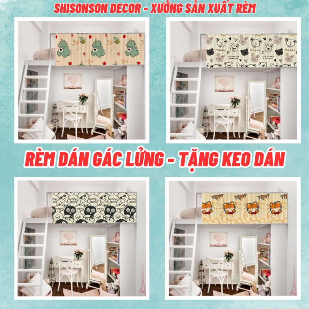 Rèm Che Gác, Rèm Dán 1 LỚP Gác Trọ Nhiều Kích Thước Vải Polly Este ...