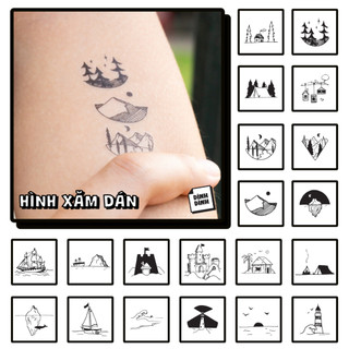 [Landscape Collection] Set 20 Hình Xăm Dán Tạm Thời Chống Nước Dính Dính