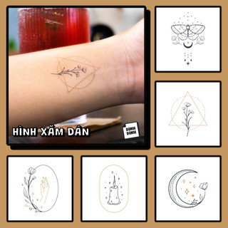 [Black & Gold Collection] Set 5 Hình Xăm Dán Tạm Thời Chống Nước Dính Dính