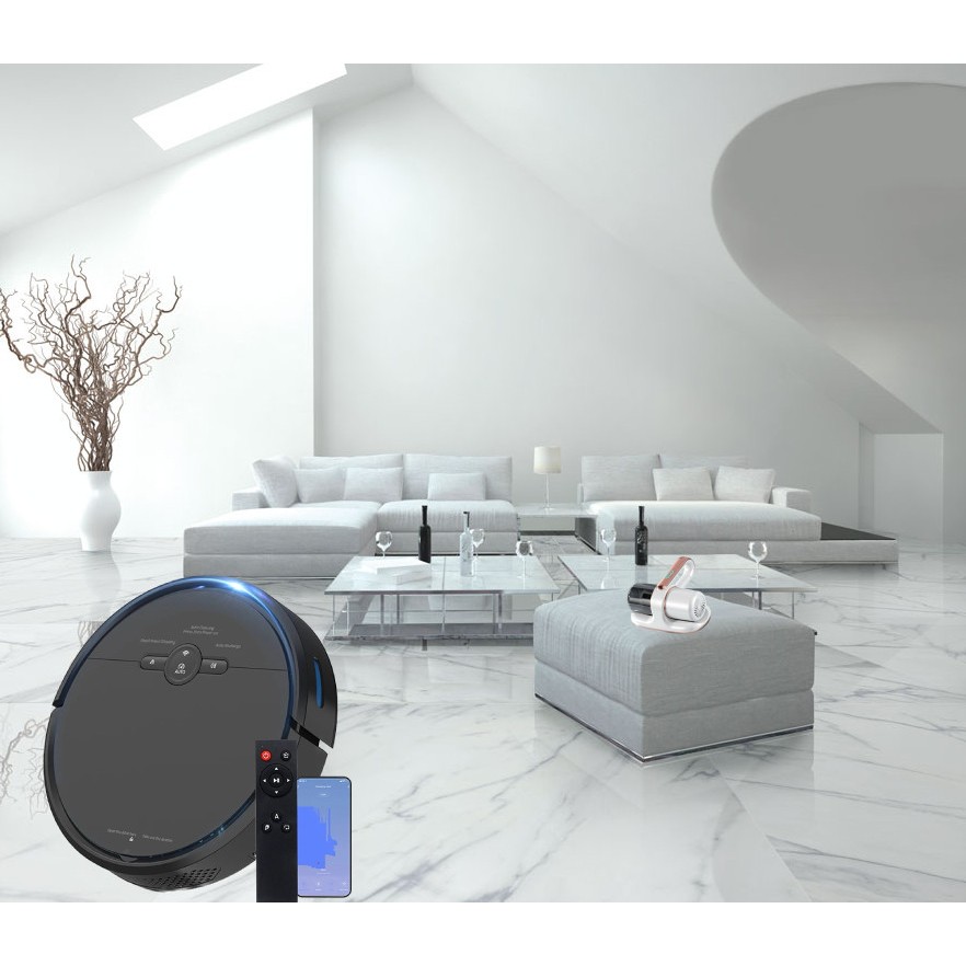 Robot Hút Bụi Lau Nhà - D2-001 - Thông Minh - Tự Lập Trình - Tự Sạc Pin - Cảm Biến Chống Rơi - APP Tiếng Việt BH 2 Năm