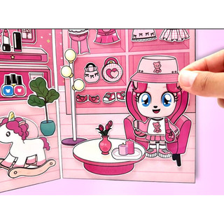 Ngôi nhà màu hồng của bé Pomi - Búp bê giấy