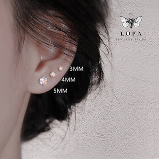 Khuyên tai nụ Bạc LoPa dáng nụ đá czit dáng cá tính nam nữ Jewelry LoPa