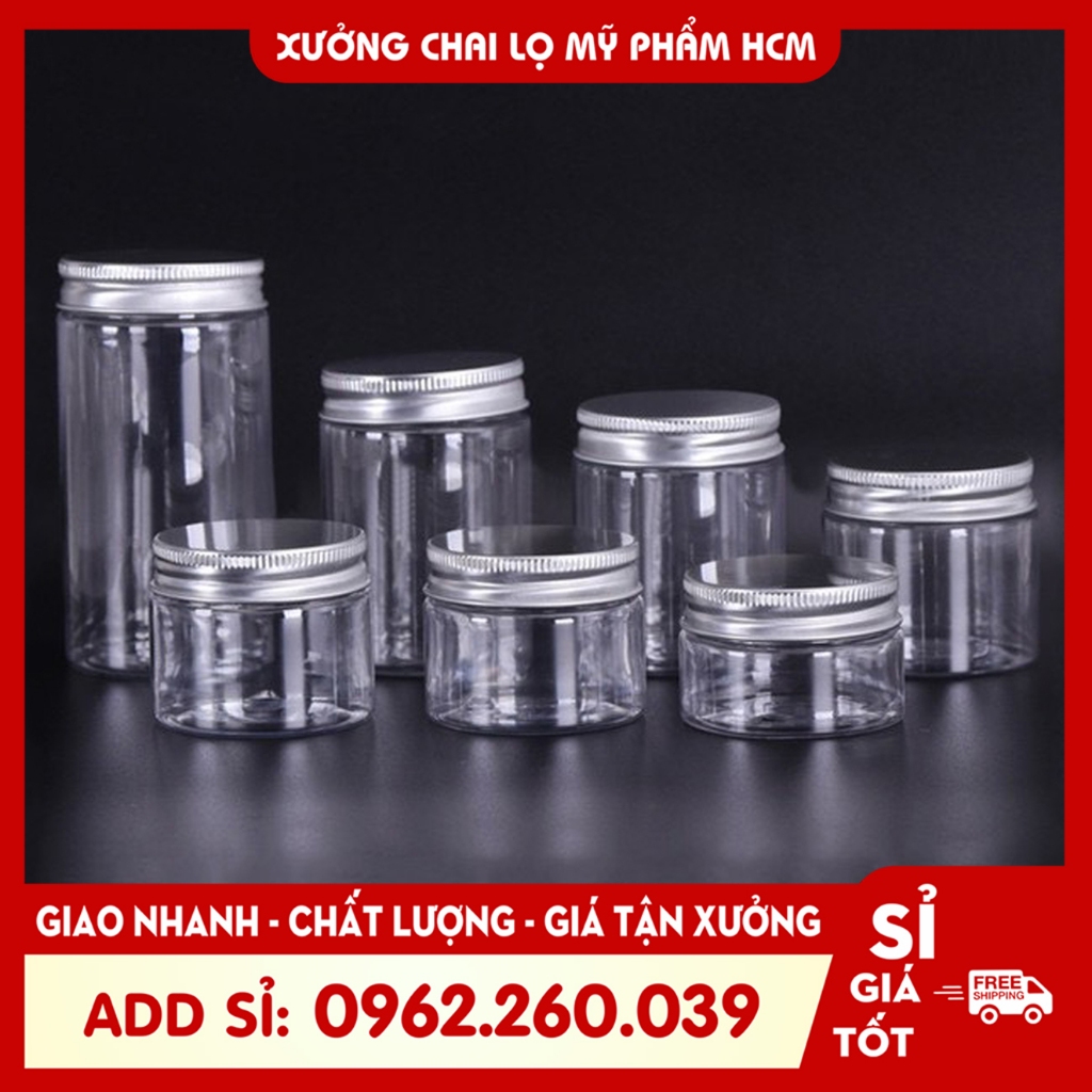 [Đủ size] HỦ NHỰA NẮP NHÔM Vàng/ Bạc Có Nắp LÓT - HỦ PET trong suốt ...
