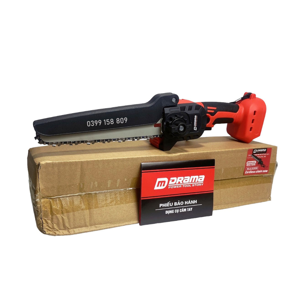 Thân Máy cưa xích Pin DRAMA không chổi than lam xích 8inch (chung chân pin Makita 18V)