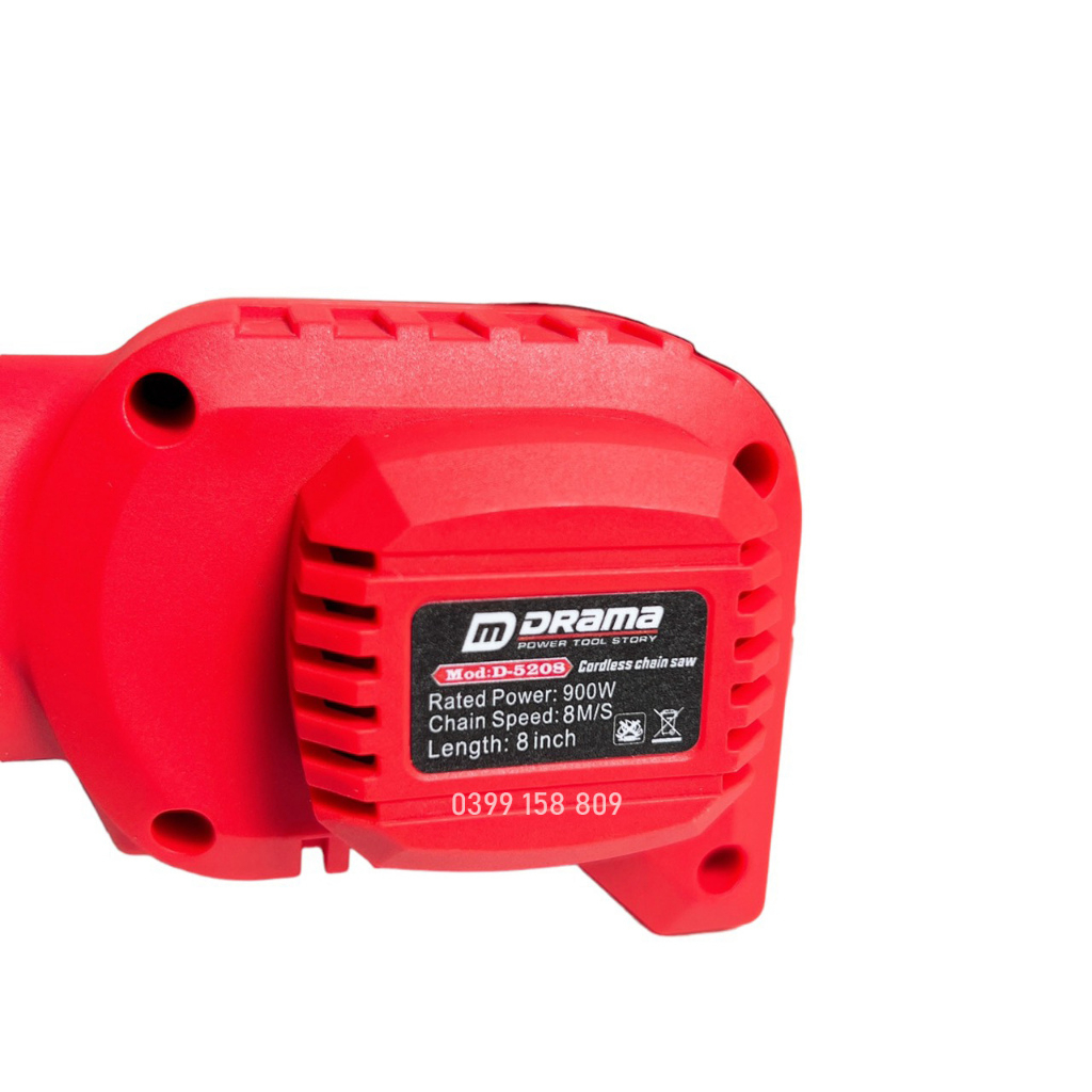 Thân Máy cưa xích Pin DRAMA không chổi than lam xích 8inch (chung chân pin Makita 18V)