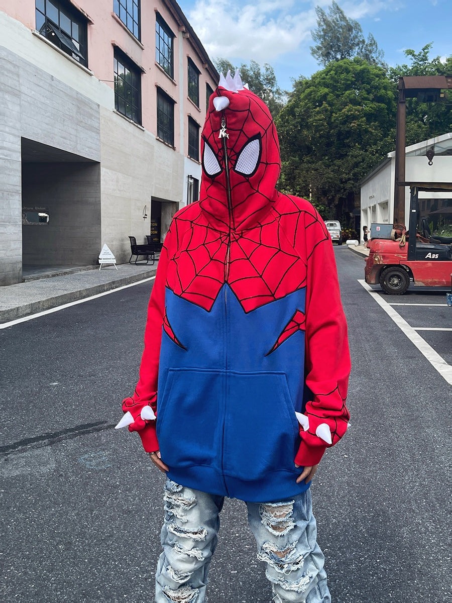 Áo Hoodie Kakazzy Nhện Spiderman Ka Vải Cotton hoạ tiết thêu, phần mắt có  thể nhìn được | Shopee Việt Nam