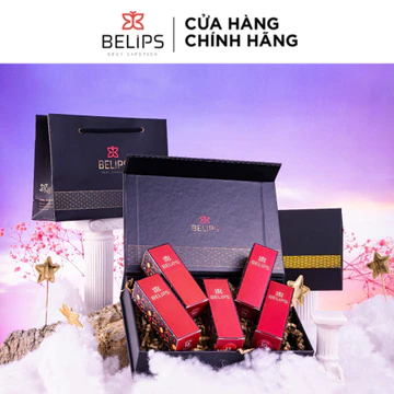 Set Son Quà Tặng , Quà Valentine Sang Trọng BELIPS - Combo 5 Son Thỏi Siêu Mướt Lì