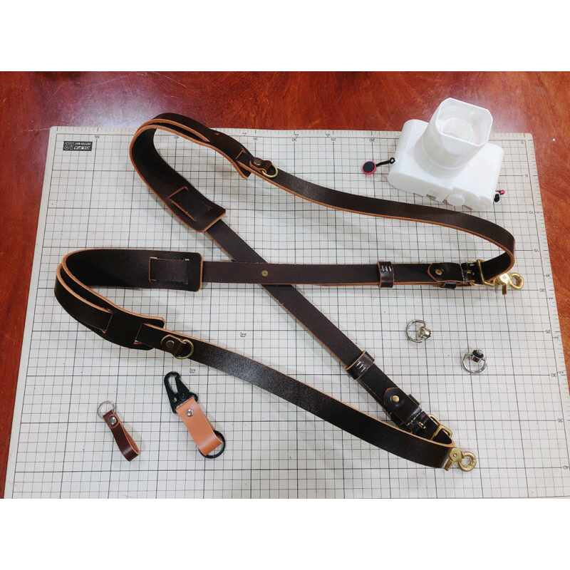 Dual Leather Camera Strap, Double Camera Harness, Double Shoulder ...