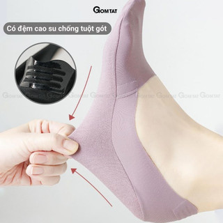 Combo 10 đôi tất lười nữ đi giày búp bê GOMTAT, chất liệu lụa cotton mềm mát, thấm hút thoáng khí - UYE-7002-CB10
