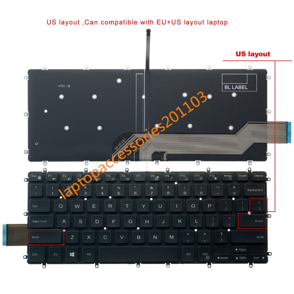 Bàn phím Laptop Dell Inspiron 15-5000 3493 5368 5370 5373 5378 15-7000 7370 7373 7378 7460 7466 Latitude 13 14 3379 Mới