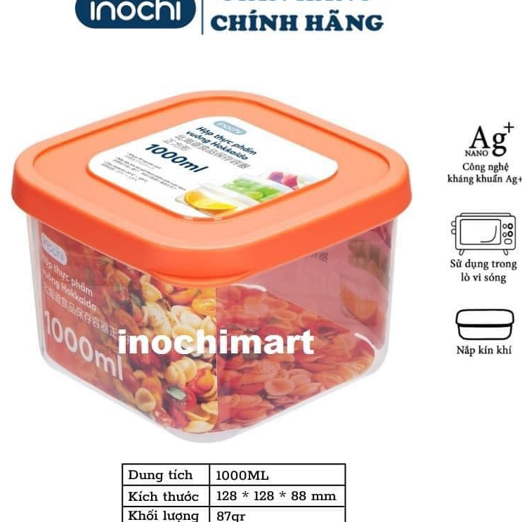 Hộp Đựng Thực Phẩm Vuông 1000ml Hộp Để Đồ Trong Tủ Lạnh Inochi Cao Cấp ...