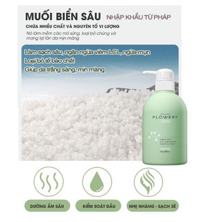 Combo Dầu Gội Dầu Xả Sữa Tắm Nước Hoa Tinh Chất Muối Biển Flowery 500ml LADY Kiềm Dầu Dưỡng Tóc Hương Nước Hoa MOMOKO
