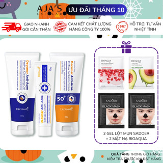 Combo giảm mụn, sáng da Decumar ProMax Anti-Acne giảm thâm, sẹo (Sữa rửa mặt 100g + Kem mụn 15g + Kem chống nắng 50g)