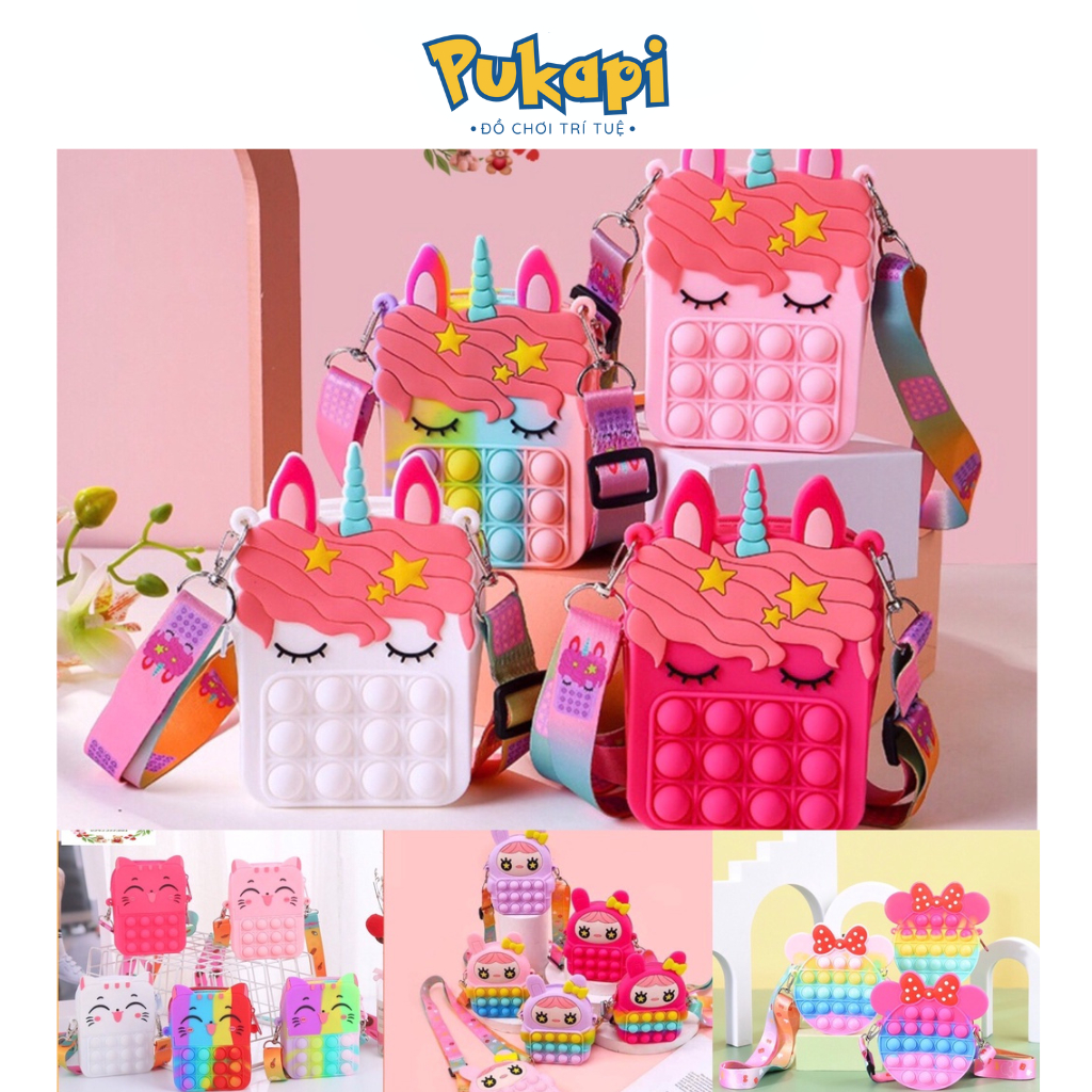 Túi Đeo Chéo Túi Xách Pop It Túi Silcon Ví Đựng Lì Xì Cho Bé Gái Hình Thú Xinh Xắn Dễ Thương Bền Đẹp PUKAPI