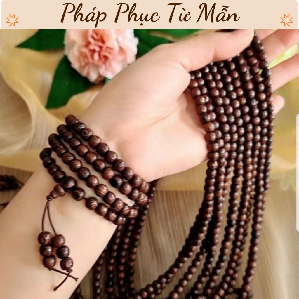 Vòng trầm hương đeo tay chuỗi tràng 108 hạt Vòng tay phong thủy may mắn tài lộc