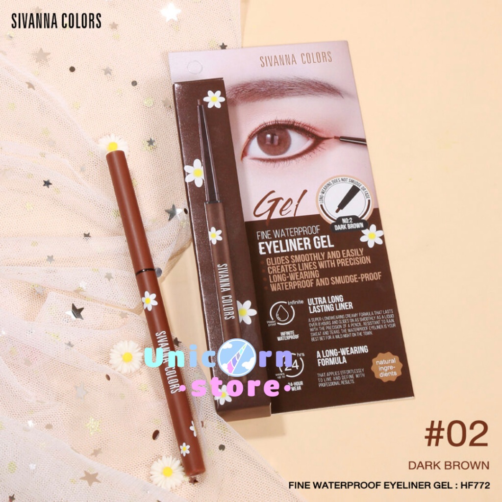 Chì Kẻ Mí Mắt Chống Thấm Nước Dạng Gel Sivanna Fine Waterproof Eyeliner Gel HF772