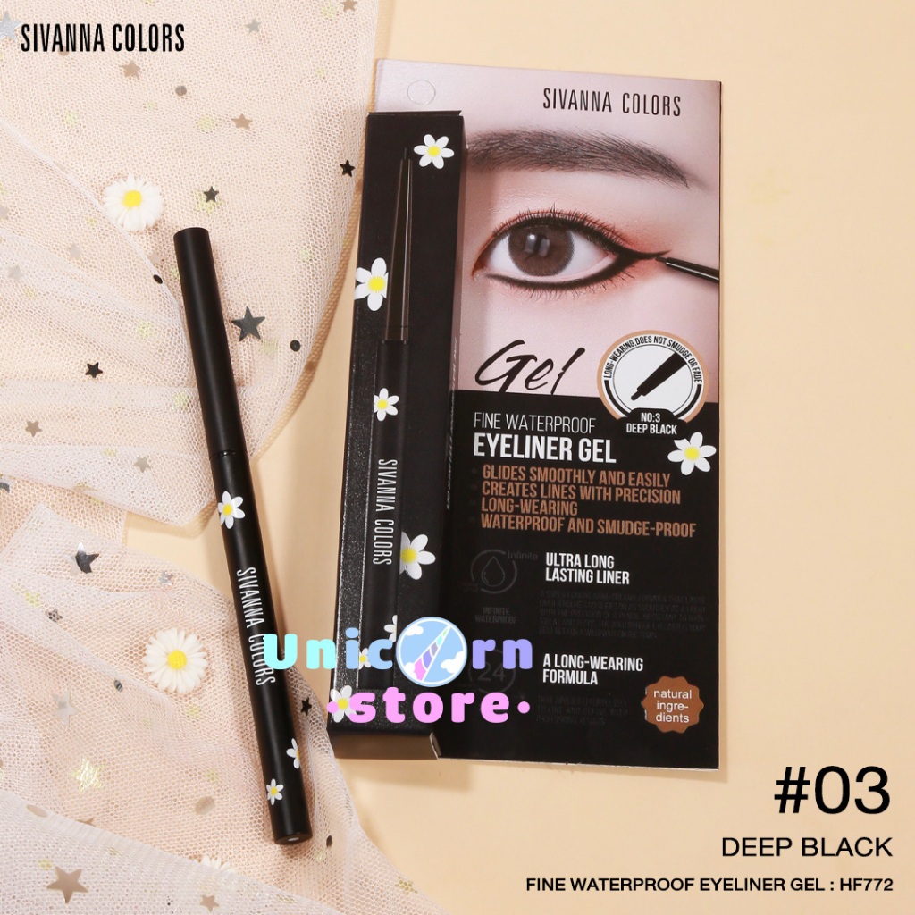 Chì Kẻ Mí Mắt Chống Thấm Nước Dạng Gel Sivanna Fine Waterproof Eyeliner Gel HF772