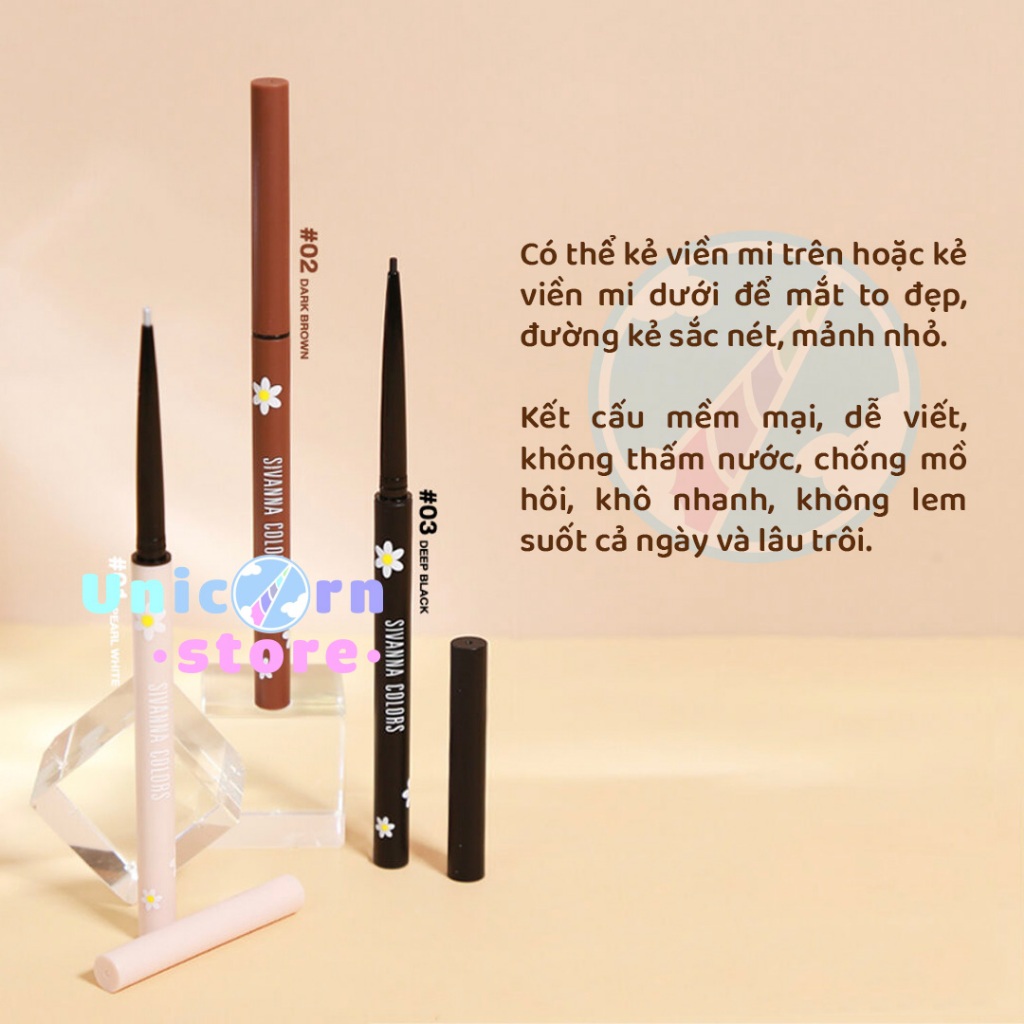 Chì Kẻ Mí Mắt Chống Thấm Nước Dạng Gel Sivanna Fine Waterproof Eyeliner Gel HF772