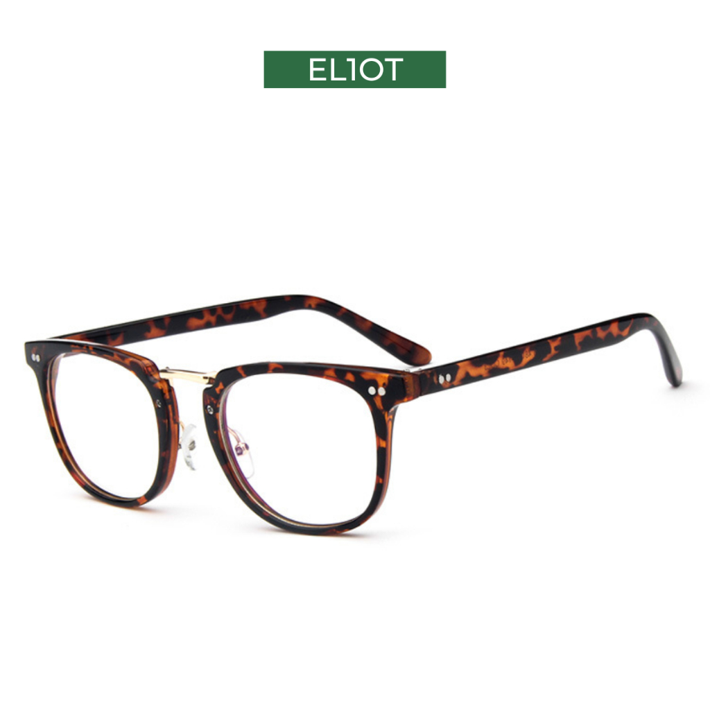 Kính mắt cận ELIOT EYEWEAR tròng kính chống ánh sáng xanh kiểu dáng vuông bo góc thời trang Plain Glasses