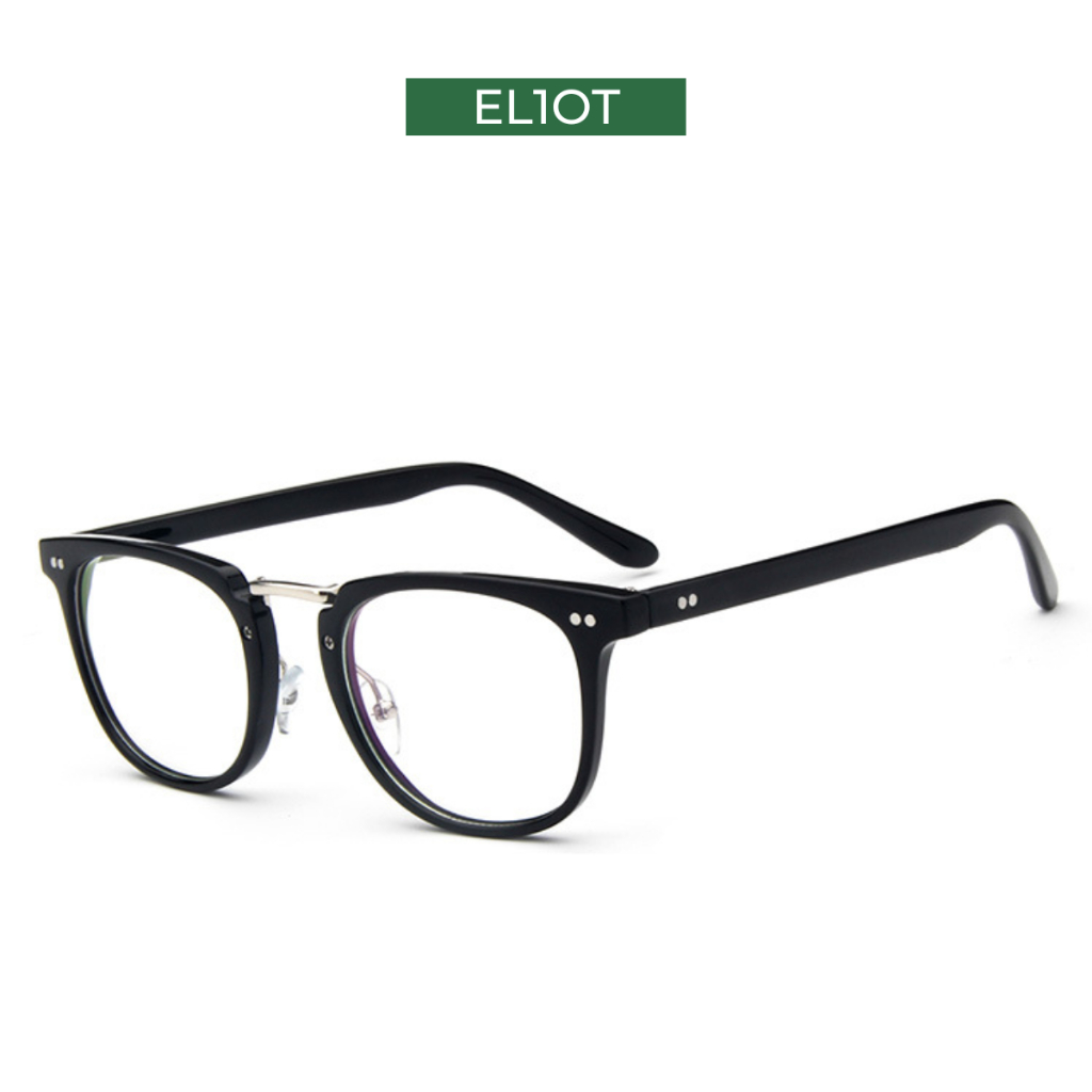 Kính mắt cận ELIOT EYEWEAR tròng kính chống ánh sáng xanh kiểu dáng vuông bo góc thời trang Plain Glasses