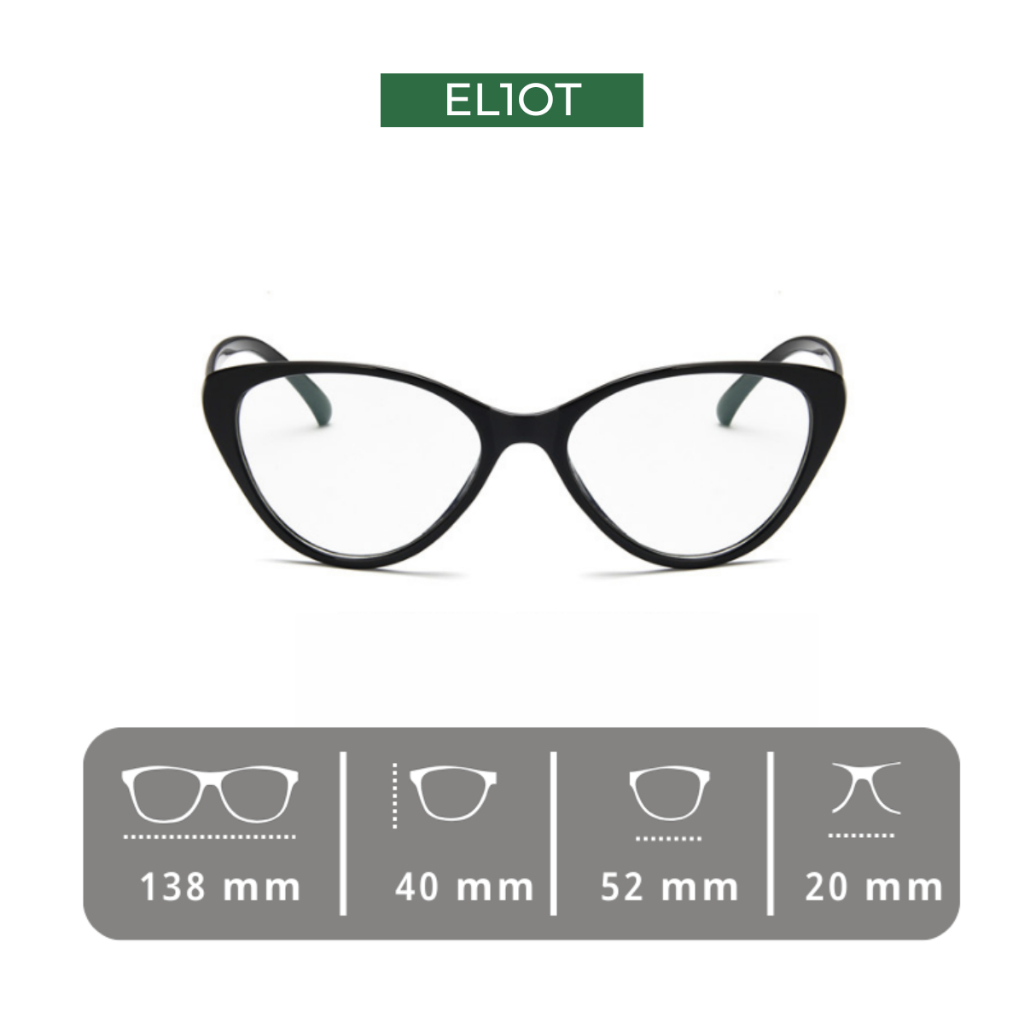 Gọng mắt mèo ELIOT EYEWEAR tròng kính chống ánh sáng xanh kiểu dáng thời trang Basic 02