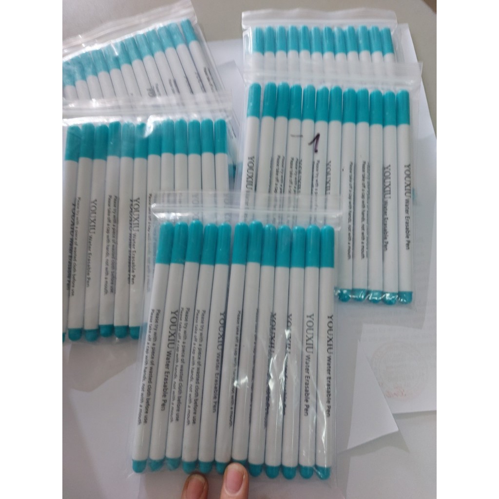 Bút Nước Bay Màu Xanh Ngành May Chính Hãng – Túi 12 Cái