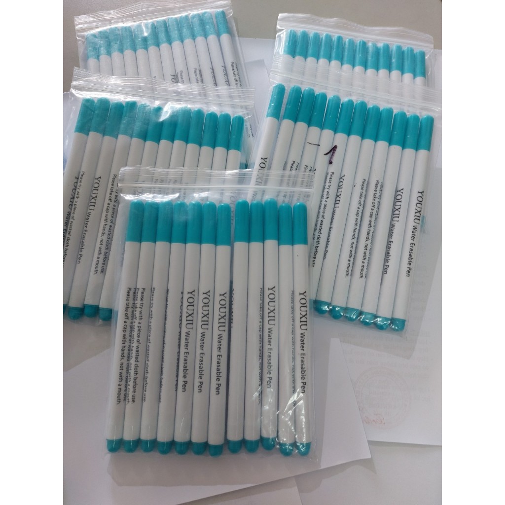 Bút Nước Bay Màu Xanh Ngành May Chính Hãng – Túi 12 Cái