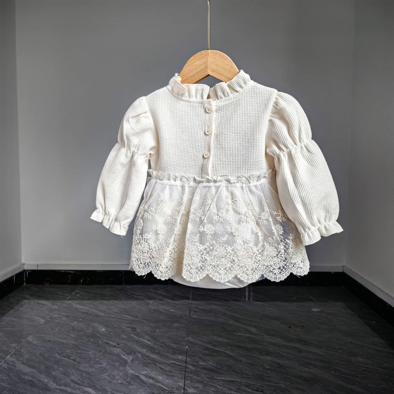[MD34] Body suit ren dài tay phong cách Hàn cho bé gái