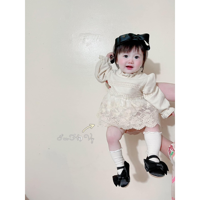 [MD34] Body suit ren dài tay phong cách Hàn cho bé gái