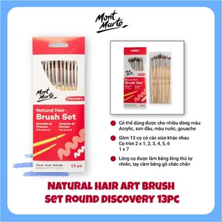 [Hỏa tốc HCM] Bộ cọ mới Natural Hair Art Brush Set Round Discovery 13pc  - nhiều đầu cọ khác nhau