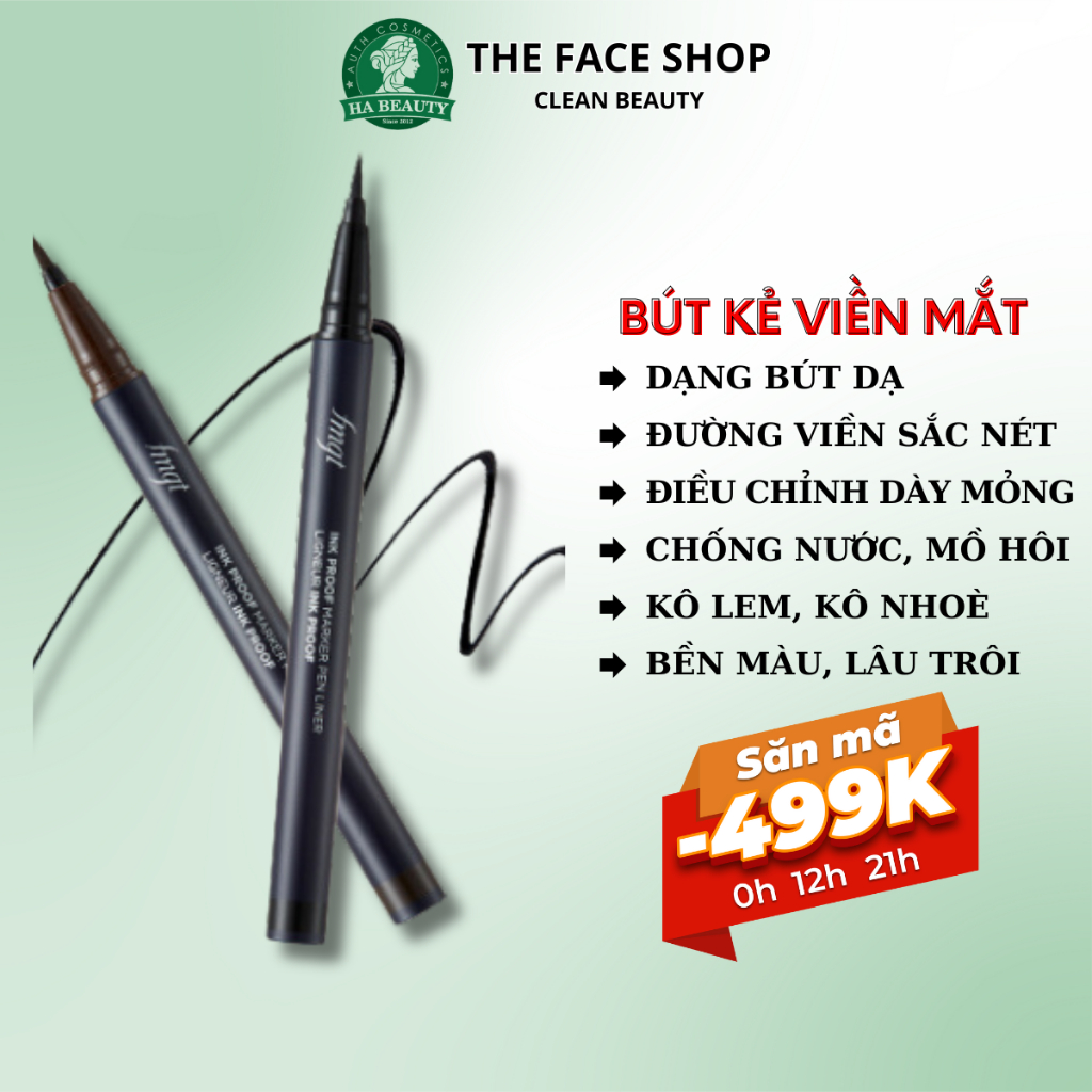 Bút kẻ viền mắt lâu trôi chống nước chống lem The Face Shop fmgt Ink ...