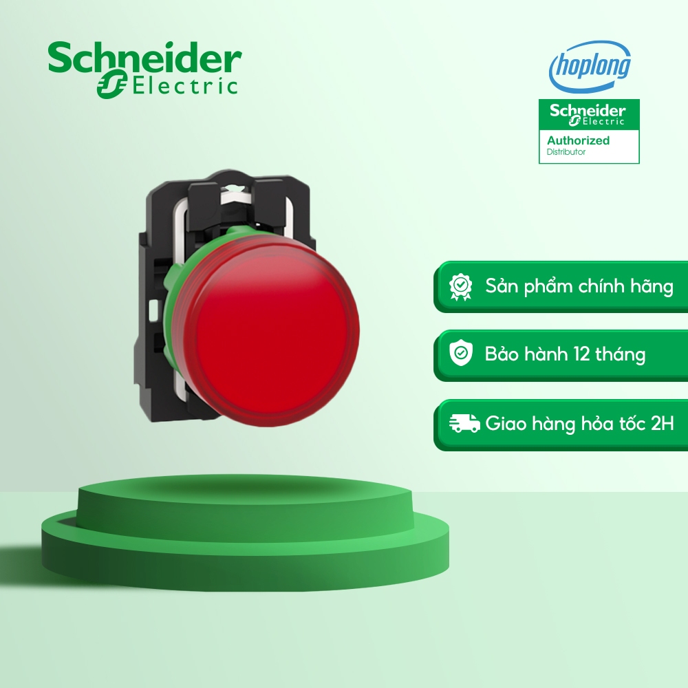 Đèn báo panel tròn XB5AVB4 Schneider - Đỏ - 24VAC/DC | Shopee Việt Nam