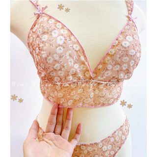 [New arrival] Set đồ lót lưới mềm sexy tone hồng - handmade MimiHouse
