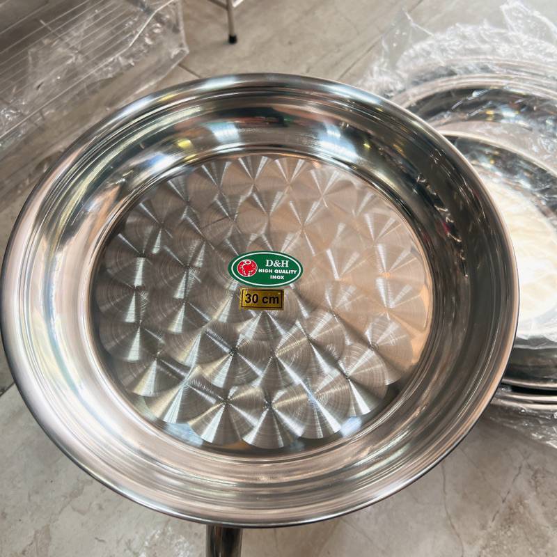 Mâm Tròn Inox 304 size lớn 46cm -> 56cm | Shopee Việt Nam