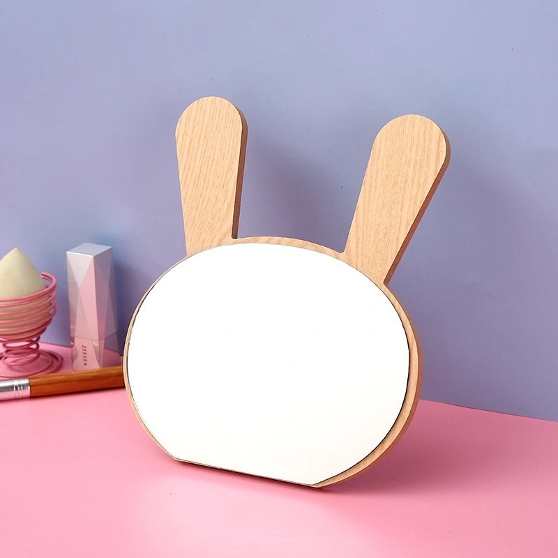 Gương trang điểm để bàn, gương mini, gương hình gấu cute kích thước 20x18cm
