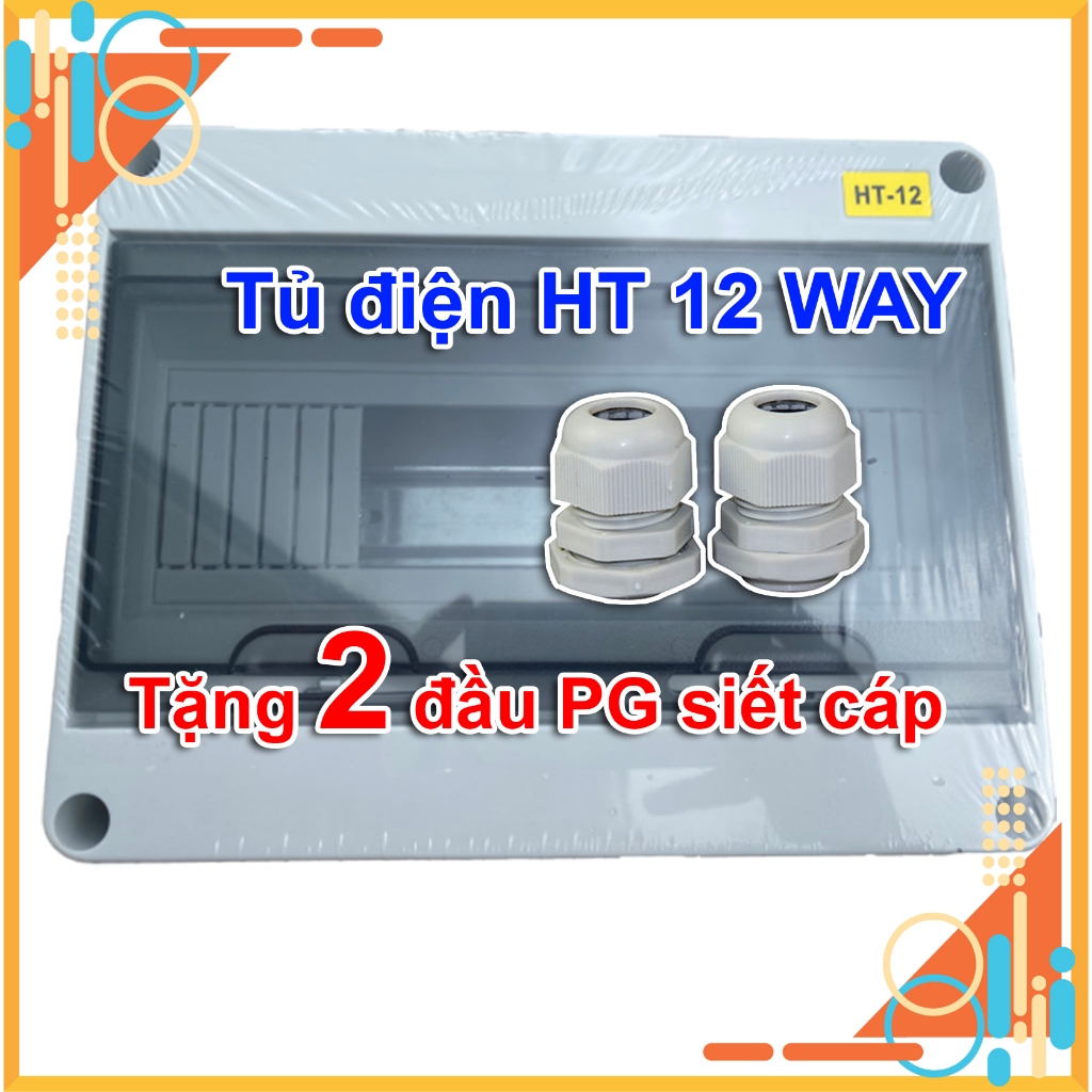 Tủ điện nhựa HT-12 WAY 12 module chống nước Tủ điện lắp nổi cho hệ ...