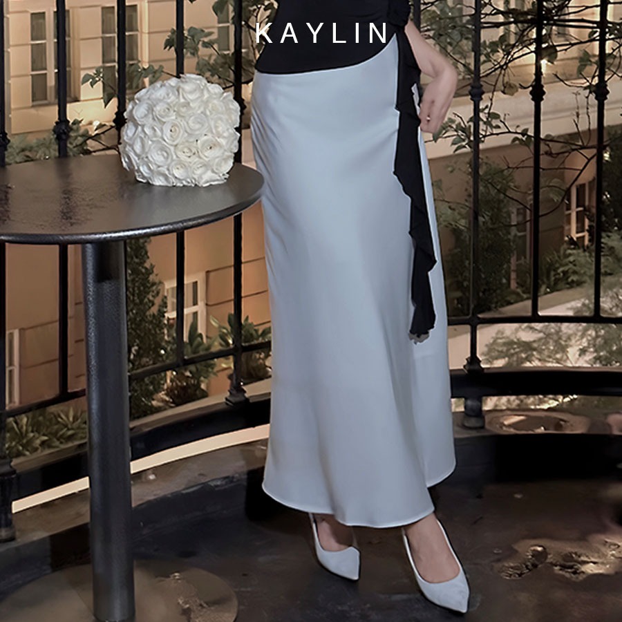 Chân váy dài basic chất vải lụa mềm mịn mát lạnh phong cách KAYLIN – N2118